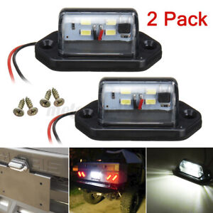 2 LED caravane remorque plaque d'immatriculation éclairage plaque éclairage 12/24v