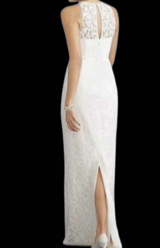 VESTIDO DE NOVIA FORMAL MISS J CREW MARFIL HOJAS ENCAJE PAMELA TALLA: 18 Foto 2 de 4