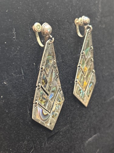 STERLINGSILBER TAXCO MEXIKO ABALONE OHRHÄNGER SCHRAUBVERSCHLUSS - NACHLASSFUND - Bild 6 von 6