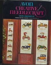 Avon Creative Needlecraft Vintage Cars Wall Hanging Crewel Embroidery Kit