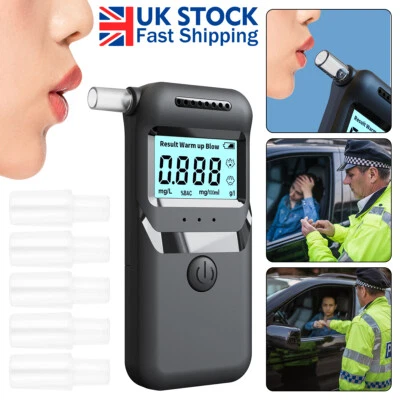 UK Polices Digital Breath Alcohol Analyzer Tester,LCD Breathalyzer Test Detector