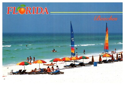 Florida Beaches Unused Vintage 4x6 Postcard EB293