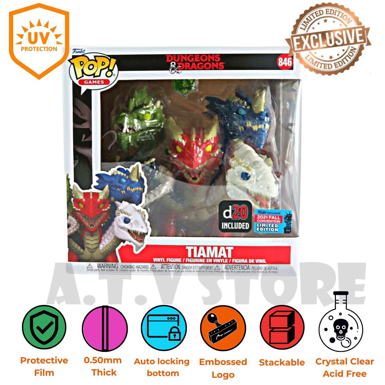 ATV  Protector / Case For Dungeon & Dragons Tiamat UV 0.50MM Thickness