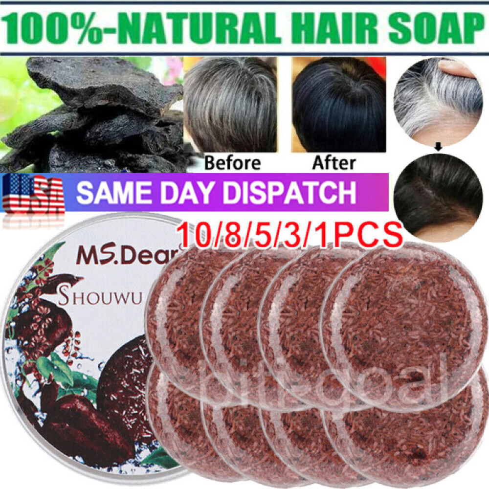 10/8X Organic Grey Reverse Shampoo Bar Hair Darkening Shampoo Soap Hair