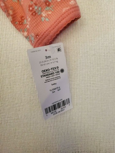 Carter’s Sleep and Play Pink Floral Romper Size 3 M Baby Girl - Picture 7 of 7