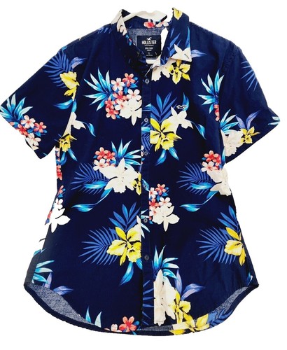 Hollister Hawaiian Shirt Men's M Button Down Short Sleeve Casual