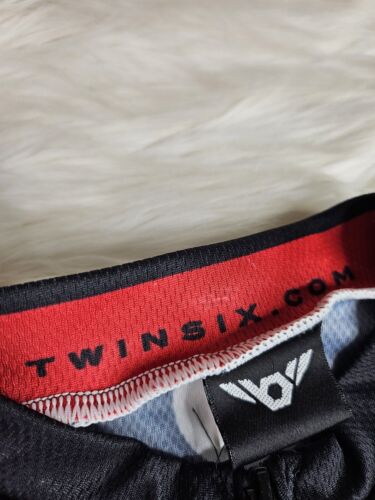 Women's Twin Six Cycling Jersey SZ(S) Black Red White Pokodots - Picture 3 of 6