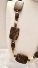Vintage Jasper Necklace With Silver Tone Spacers 22 Inches — photo 2