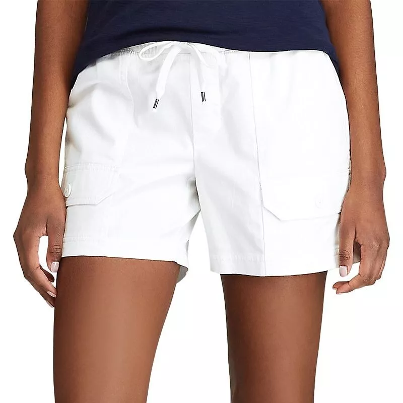 NEW CHAPS WHITE COTTON DRAWSTRING WAIST CONFORT COTTON SHORTS SIZE XL