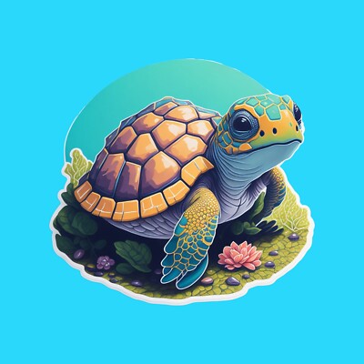 Sea Turtle Sticker, Water Bottle Laptop Decal, Vacation Travel Souvenir