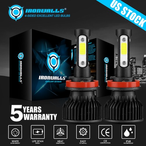 4-sides H9 H11 LED Headlight Bulbs High Low Beam For Nissan Sentra 2013-2024 - Picture 14 of 15