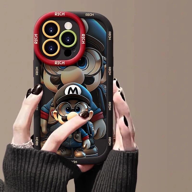 Super Mario Bro Cartoon Phone Case For iPhone 16 Pro Max 15 14 13