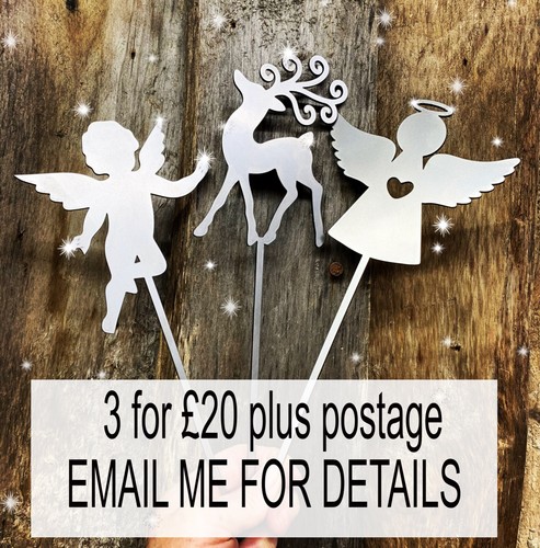 CHERUB PLANT POT STAKE PLANTER GARDEN STEEL SPIKE CHRISTMAS DECORATION GIFT - Picture 4 of 5
