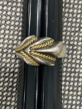Vintage Mexican Sterling Silver Modern Braided Design Ring Size 10