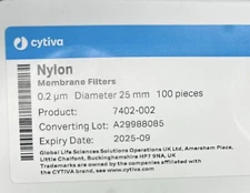 Whatman Nylon Membrane Filters 0.2um Dia 25mm 100 Pieces