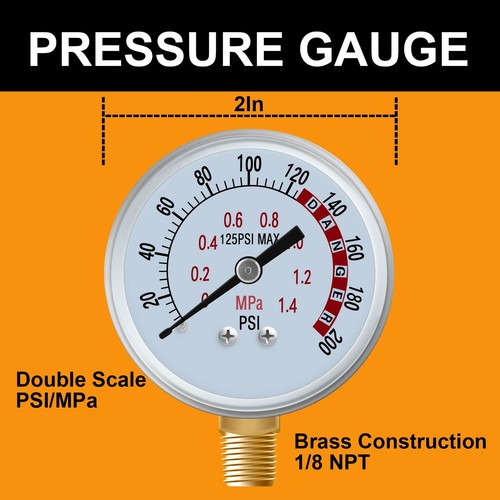12Pc Air Tank Repair Kit Air Tank Hose Assembly Kit Come with Pressure Gauge ... - Picture 3 of 7
