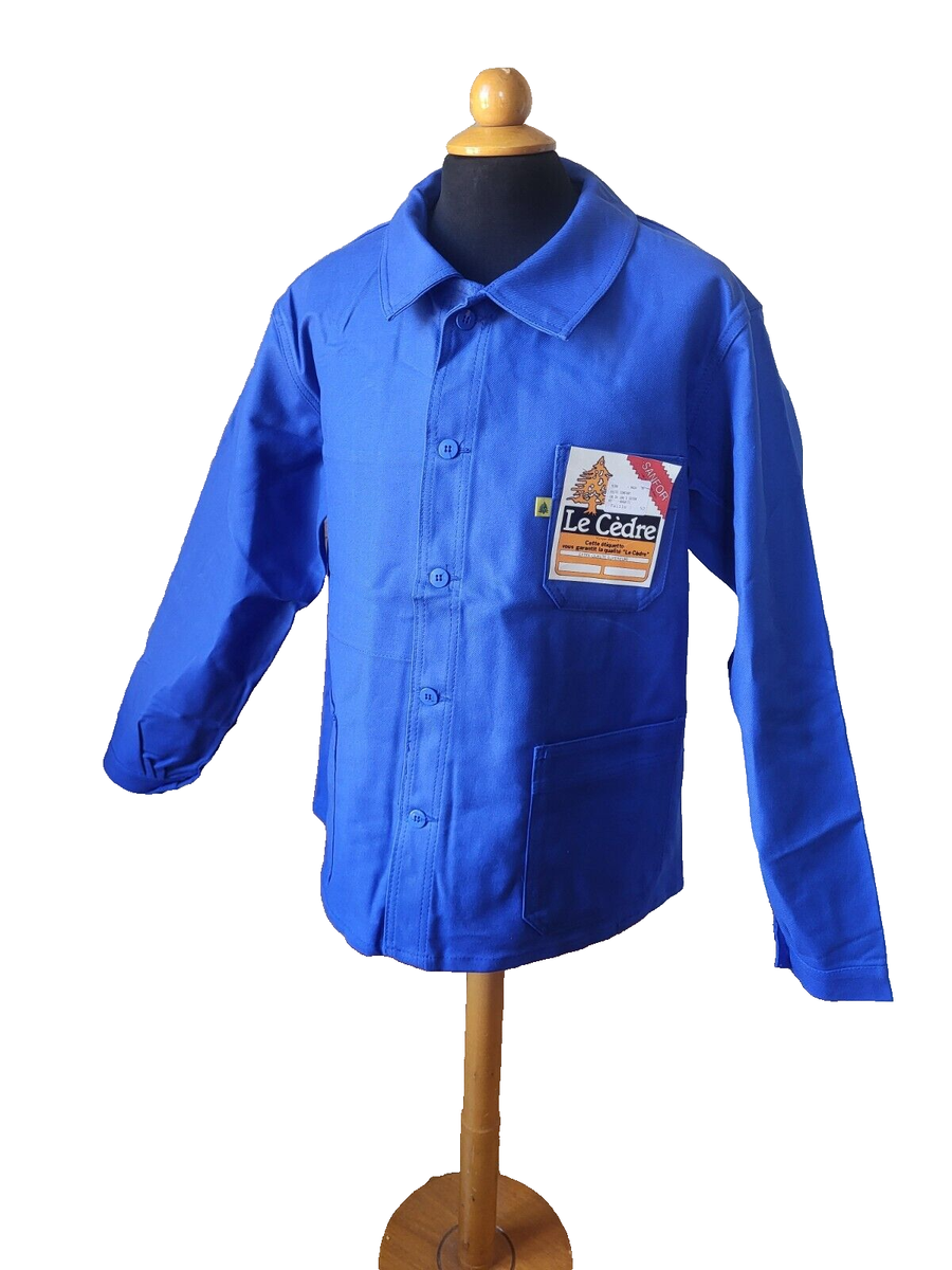 Le Cèdre veste de travail coton Sanfor bleu Vintage blue worker