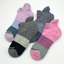 4 Color Mix BOMBAS Tri-Block Marl honeycomb Ankle socks Women's 4 pairs Size Med