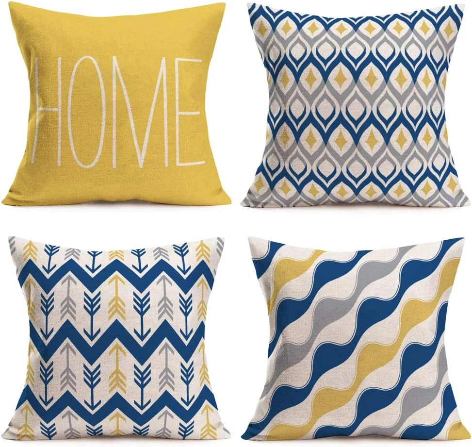 Fukeen Home Geometric Set of 4 Throw Pillow 18 x 18-Inch