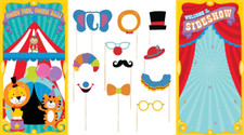 Circus Carnival Birthday Party Back Drops 2 Scene Setters Props Wall Decoration