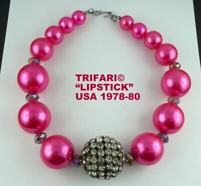 TRIFARI  STATEMENT COLLIER ''LIPSTICK'' , USA 1978-80