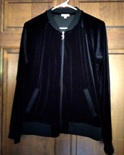 Vintage Juicy Couture Womens Large Velour Track Jacket Black Y2K J Charm