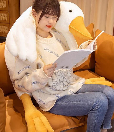 Giant White Goose Plush 63 in, Very Huge Body Fat Goose Stuffed Animal Pillow... - Picture 5 of 7