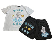 MENS 100 AUTHENTIC ROKU STUDIO 2P SET SIZE Large Short And T-Shirt Multicolor