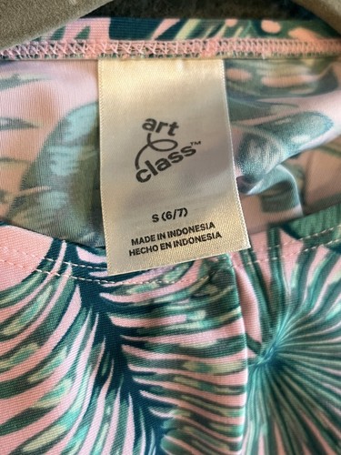 Art Class Girls Long Sleeve Palm Print Rash Guard Size 6/7 - Picture 3 of 4