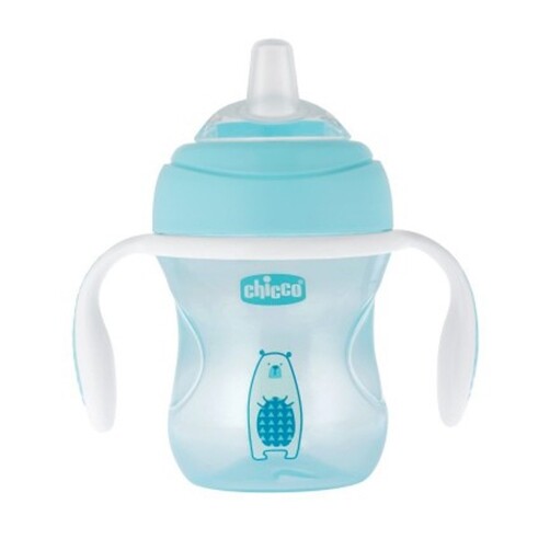Chicco Transition Cup Tazza 4M+ Capacità 200ml Colore Azzurro, 1 Pezzo