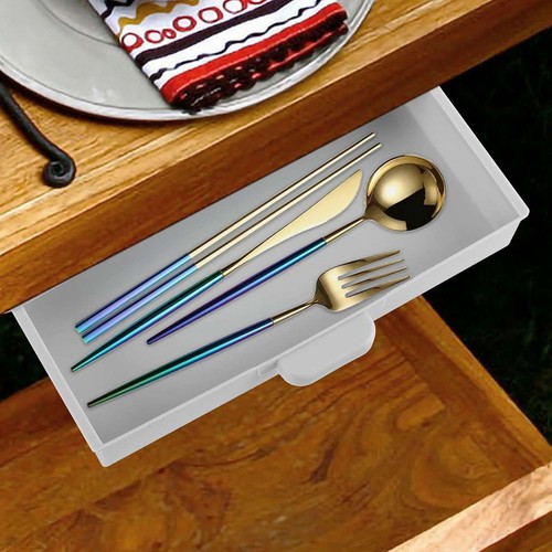 under Desk Drawer Self-Adhesive Hidden Desktop Organizer Attachable Slide-out US - Picture 7 of 15