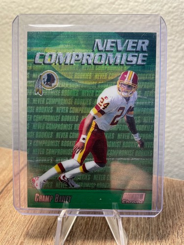 CHAMP BAILEY 1999 Stadium Club Chrome Never Compromise Rookie Redskins HOF - Bild 2 von 3