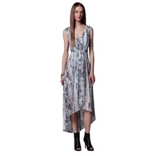 SIMPLY VERA WANG Sleeveless Watercolor Print High-Low Maxi Dress Flowing Skirt