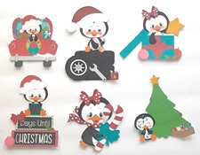 3D UPick Penguin Holiday Tree Gift Car Tire Santa Cap Bow Embellishment 4108