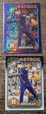 2024 Topps Series 1 Alex Bregman Purple Holofoil  #67/799 Parallel & Base Card. 