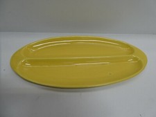 AUSTRALIAN POTTERY SYLHA STUDIO ART SERVING TRAY 2 SECTION YELLOW PLATE