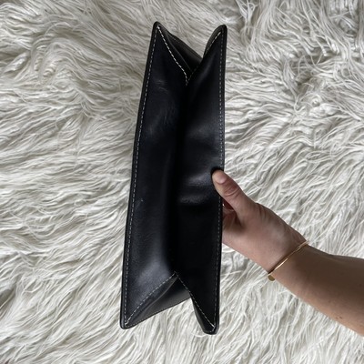 DKNY Donna Karan New York Black Leather Square Vintage Y2K DKNY Donna Karan New York Black Leather Square Vintage Y2K