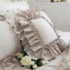 khaki European embroidery cushion cover ruffle Lace wrinkle pillow cover cake