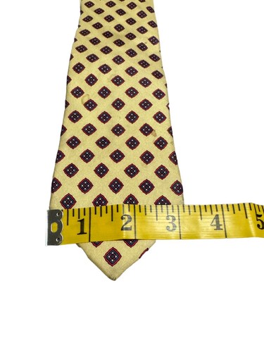 G.Galvani Neck Tie 3" Wide 59.5" Long Yellow All Silk Imported From Italy - Picture 6 of 8