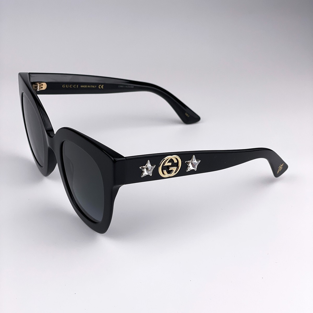 サングラス GUCCI Woman Sunglasses Black GG0208S 001 Gucci Women Sunglasses Black Grey Mirrored Gradient Square
