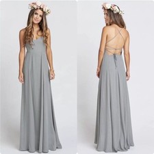 Show Me Your Mumu Godshaw Goddess Gown Dress Sleeveless V-Neck Gray S NEW