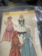 9136 Vintage Simplicity Sewing Girls 1970s Colonial prairie Puritan Costume OOP