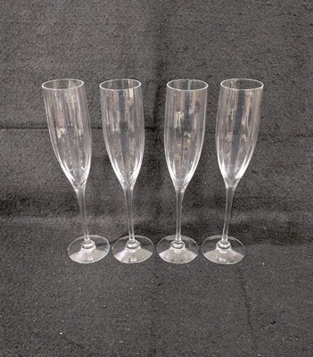 Orrefors Symphony Optical Set Of 4 Champagne Flutes 9.5''
