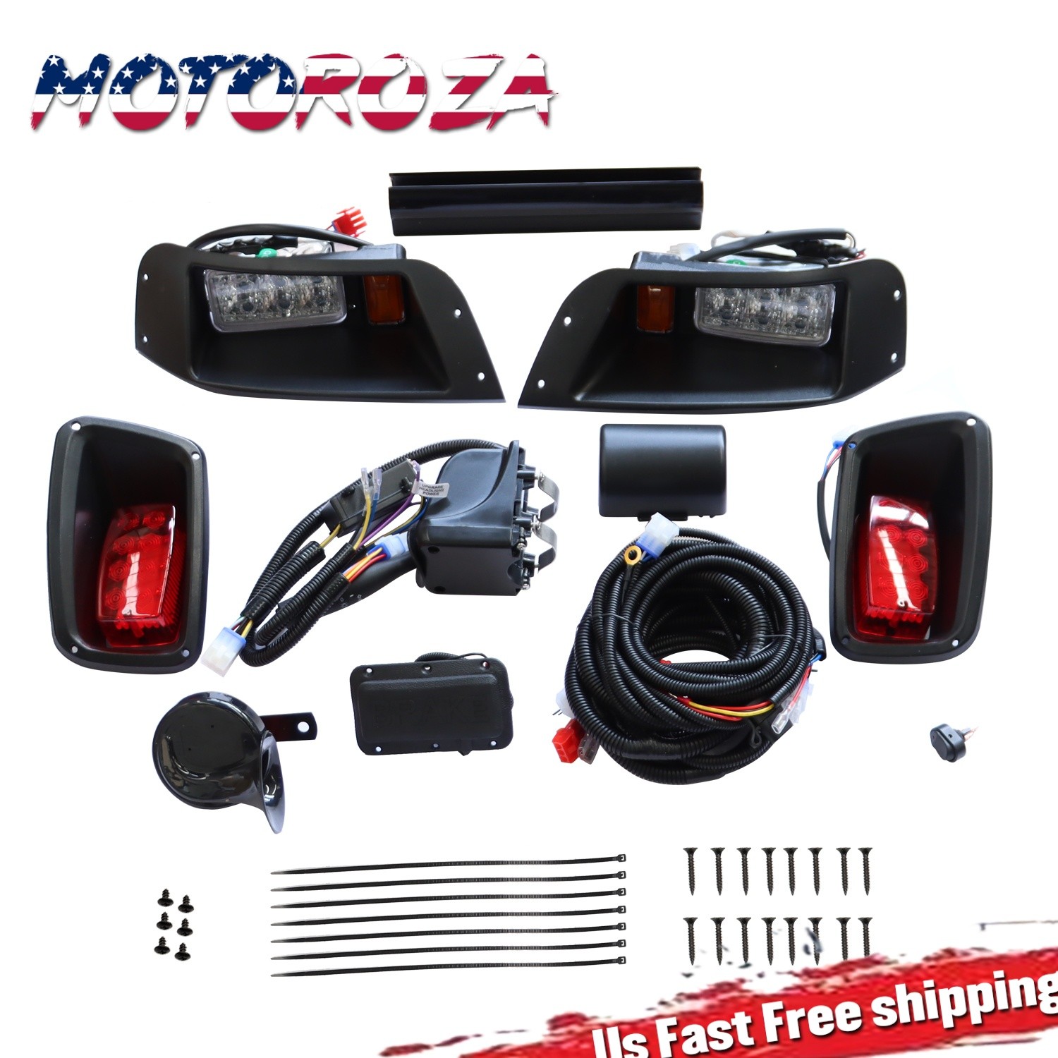 Golf Cart Light Bar Kit For EZGO TXT 12V LED Head & Tail Street Legal Accessory