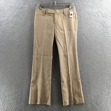 Gap Modern Boot Trouser Dress Pants Womens 4A Beige Cotton Mid Rise Casual NEW