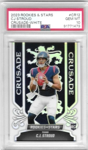 CJ STROUD 2023 Rookies & Stars Crusade-White "Texans OFF ROY" PSA Gem Mint 10!