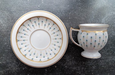 KAISER GERMANY MOKKATASSE MIT UNTERTASSE VINTAGE AK ALBOTH UND KAISER