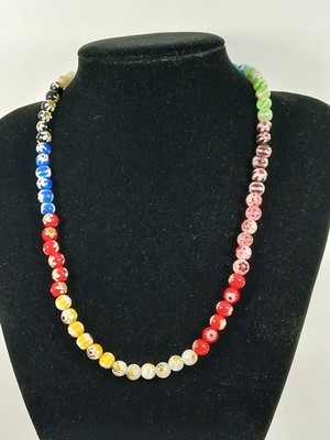 Millefiori-Regenbogen-Halskette und Armband, (Satz) handgefertigt, N.: 59