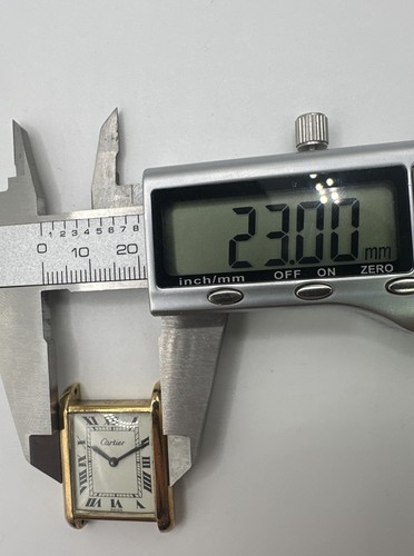 Must De Cartier Tank Roman Numerals Vermeil Silver Swiss Wristwatch 23mm Parts - Picture 3 of 6