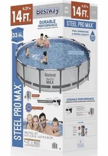 Bestway 14' x 33”Steel Pro MAX Above Ground Frame Pool Set w/ 530gal Filter Pump
